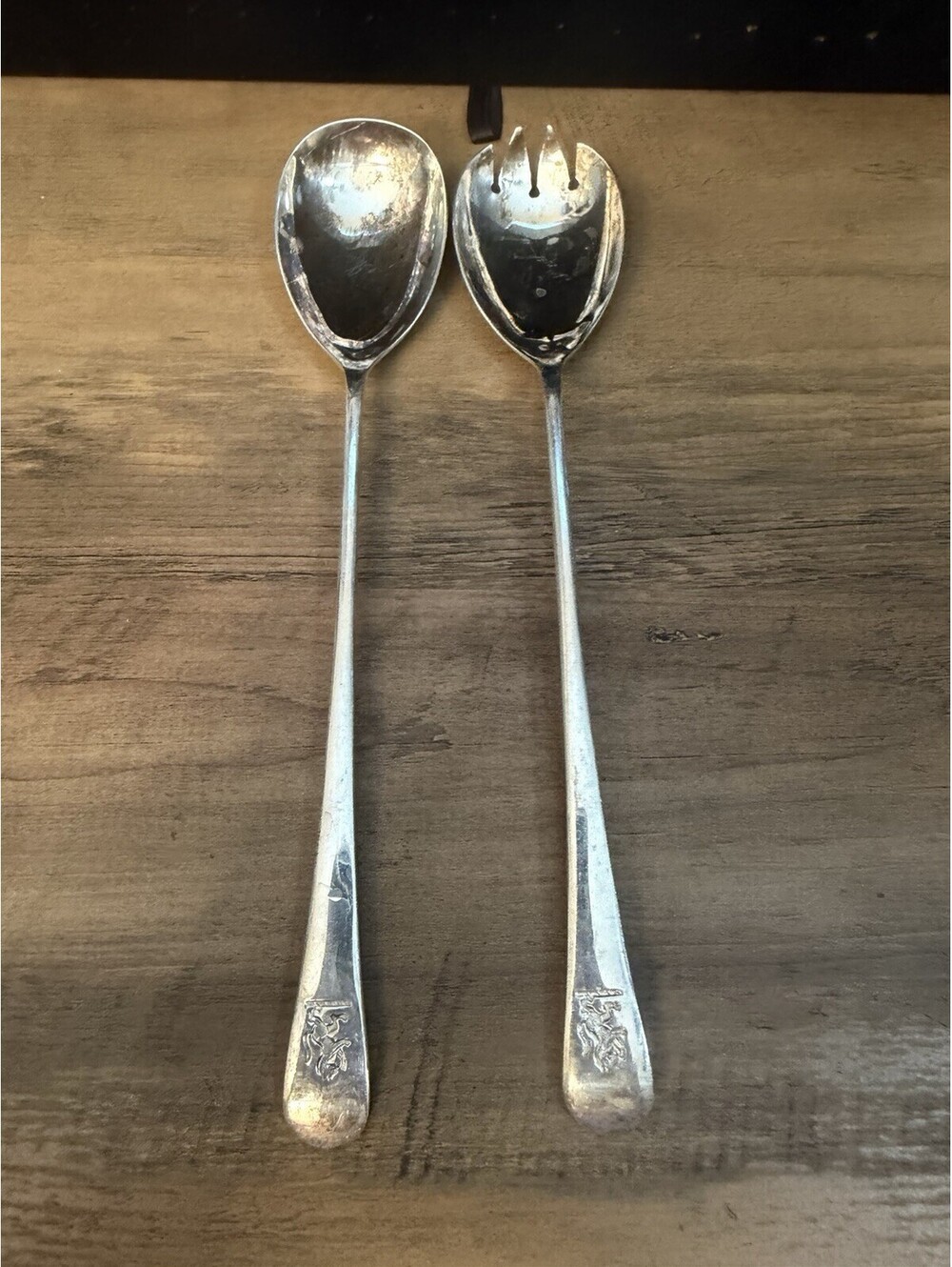 Rare, Vintage, Silver Plated, Salad Spoon & Fork Set, EPNS, Made in England